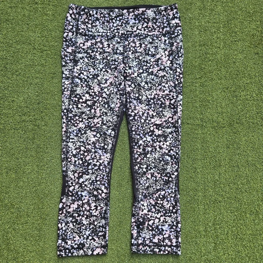 Lululemon Leggings Women's Size 6 Floral Pace Rival Crop
